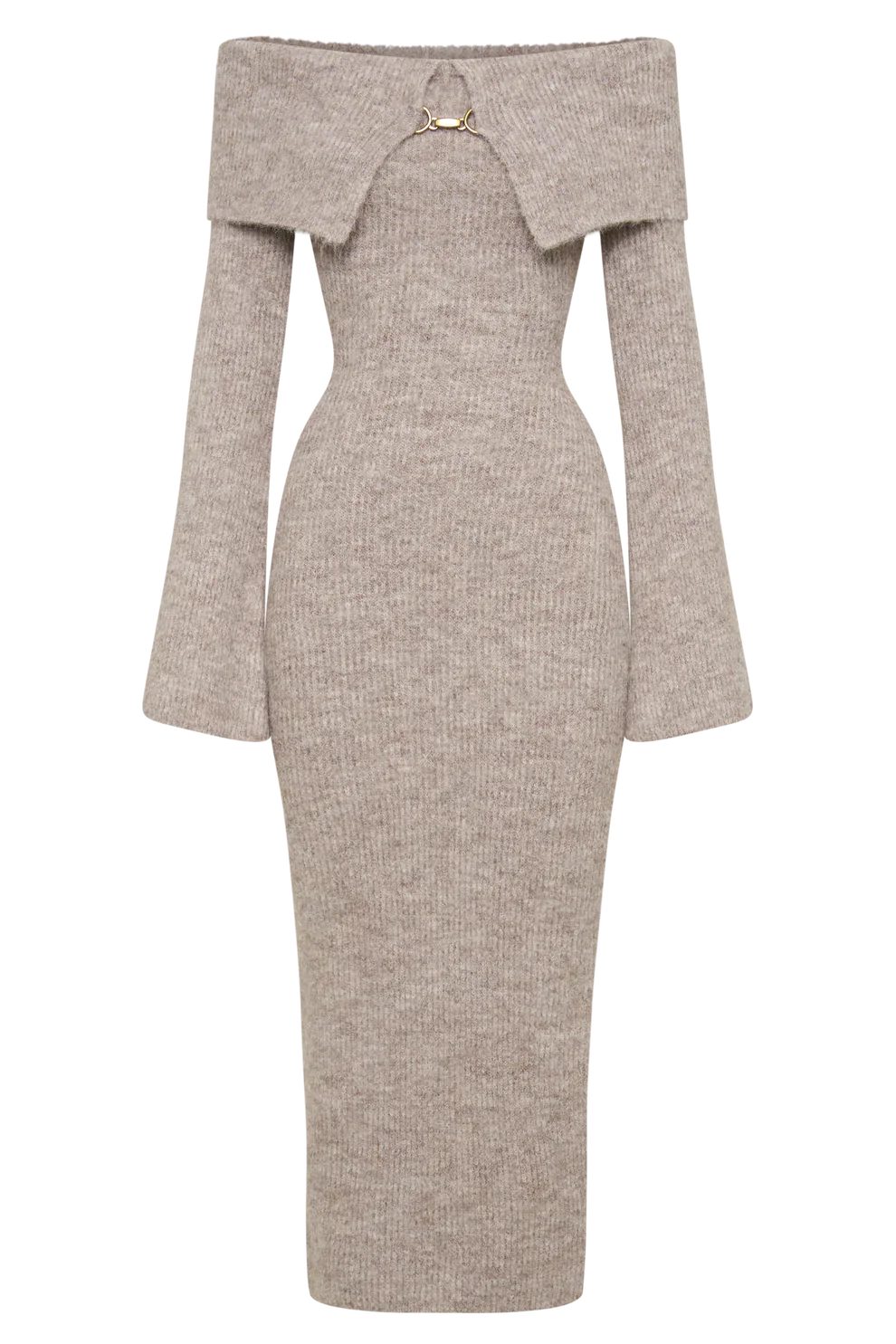 Talia Off-Shoulder Knit Dre - Beige