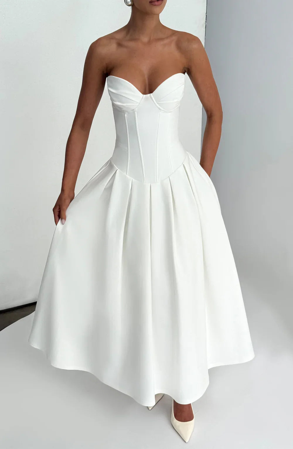 CAMILLE MIDI DRESS – IVORY