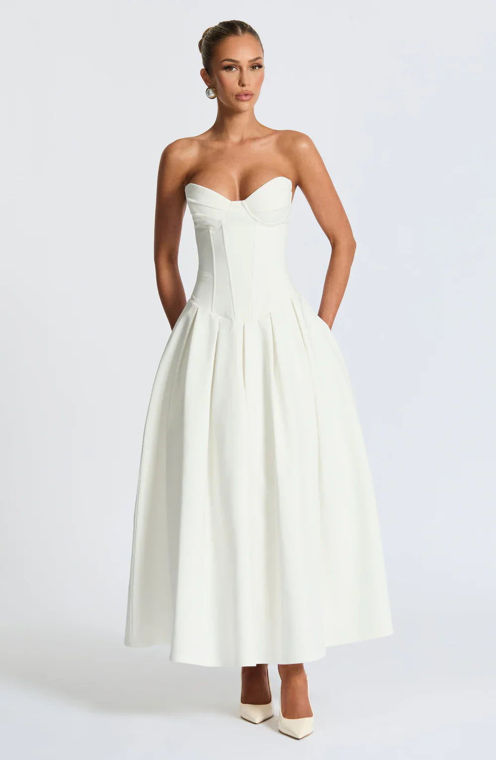 CAMILLE MIDI DRESS – IVORY
