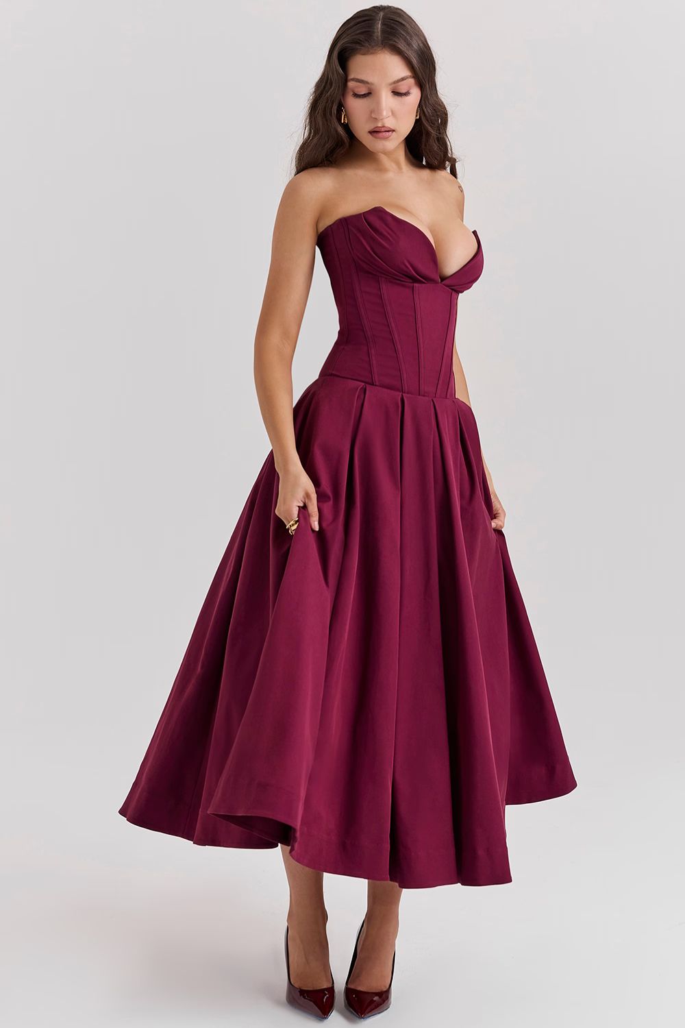 ZARIA MAXI DRESS - WINE