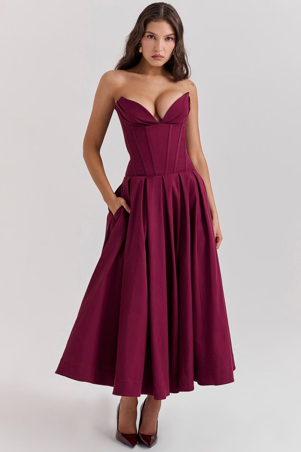 ZARIA MAXI DRESS - WINE