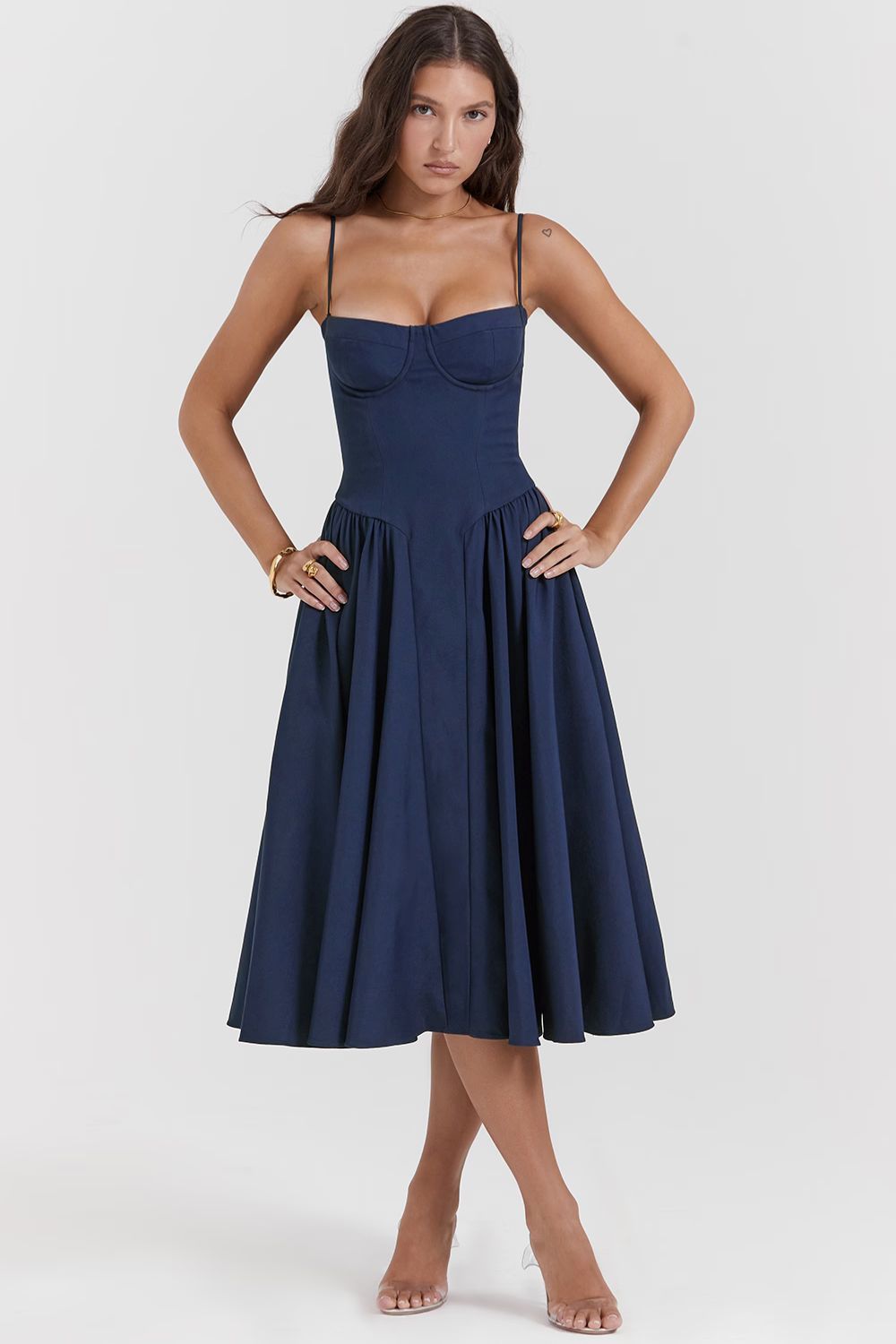 PENELOPE MIDI DRESS - NAVY