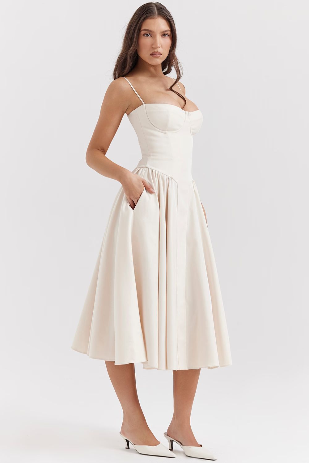 PENELOPE MIDI DRESS - CREAM