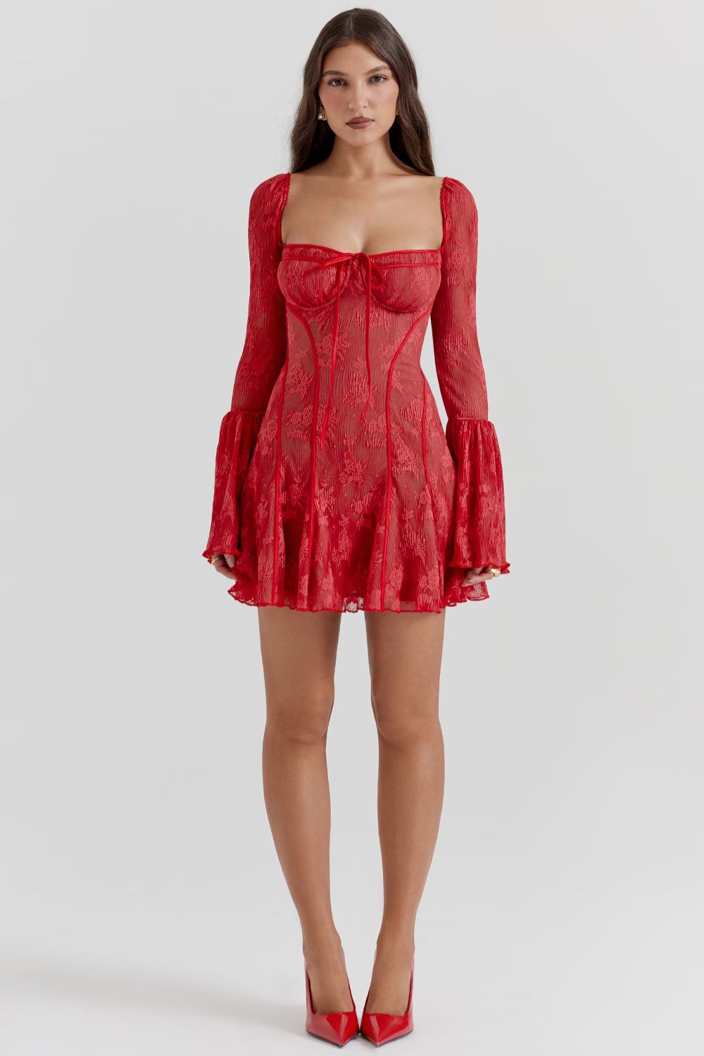 EVANGELINE MINI DRESS - SCARLET