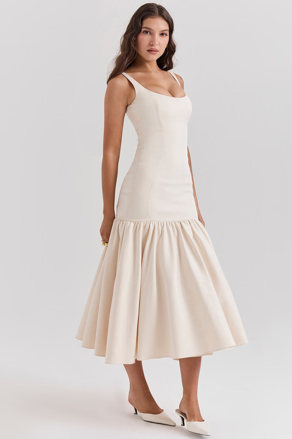 BIANCA MIDI DRESS - CREAM