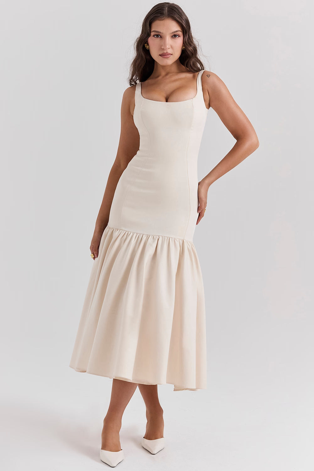 BIANCA MIDI DRESS - CREAM