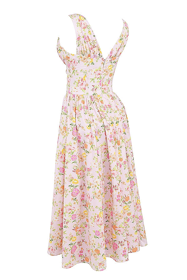 CRYSTAL MIDI DRESS - PINK MEADOW