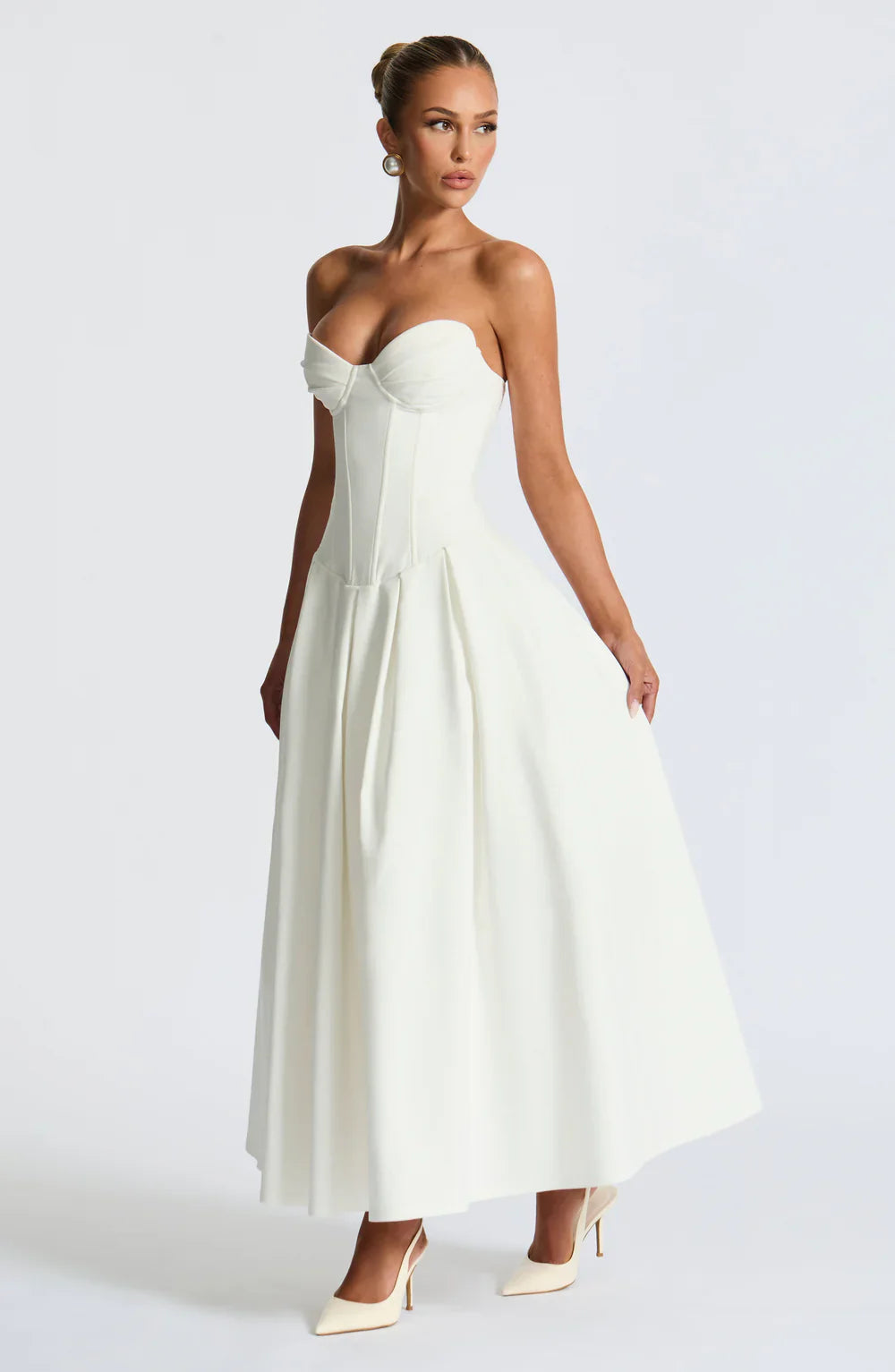 CAMILLE MIDI DRESS – IVORY